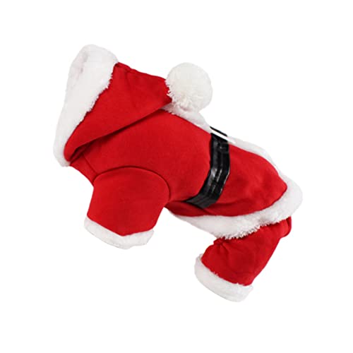 CIYODO 1stk Partykleidung Für Haustiere Hundekleidung Für Weihnachten Weihnachtskleidung Für Haustiere Hund Weihnachtstuch Warmes Haustierkostüm Hund Santa Anzug Vierbeinige Kleidung Rot von CIYODO