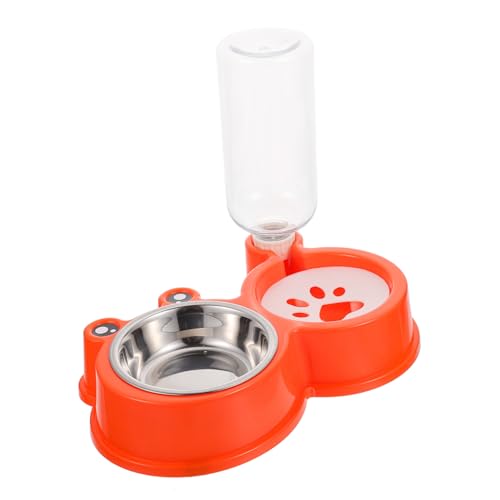 CIYODO Katzenfutternapf Wasserspender automatischer Futterspender für Hunde und Katzen praktischer Futternapf für Haustiere aus sicherem Material Farbe Orange für Haustiere CIYODO Katzenfutternapf Wasserspender automatischer Futterspender für Hunde und Katzen praktischer Futternapf für Haustiere aus sicherem Material Farbe Orange für Haustiere von CIYODO