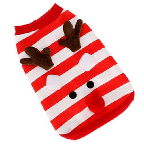 CIYODO 1stk Weihnachten Schneemann Weste Weihnachtskostüm Hauskatze Hund Santa Anzug Kleid Weihnachtskleidung Für Hunde Weihnachtshundekostüme Welpe Haustierzubehör Baumwolle Hündchen Rot von CIYODO