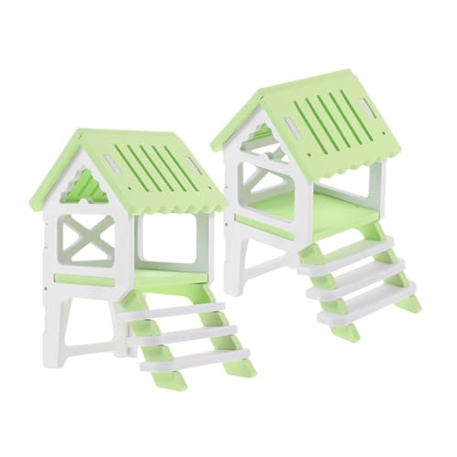 CIYODO 2 Sätze Hamsterhaus Rampe Hamsterversteck für Guinea Pigs Geräumige Villa für Nager Sicheres und Langlebiges Design für Kleine Haustiere von CIYODO