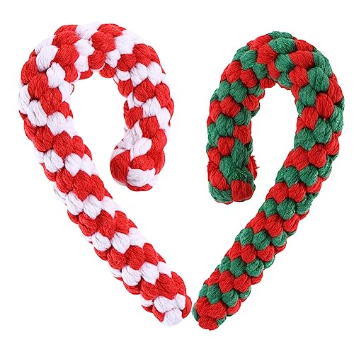 CIYODO 2 Stück Baumwollseil Weihnachtsdesign in Zuckerstangenform Langlebig und Fördert die Zahnpflege für Kauende und Spielende Haustiere CIYODO 2 Stück Baumwollseil Weihnachtsdesign in Zuckerstangenform Langlebig und Fördert die Zahnpflege für Kauende und Spielende Haustiere von CIYODO