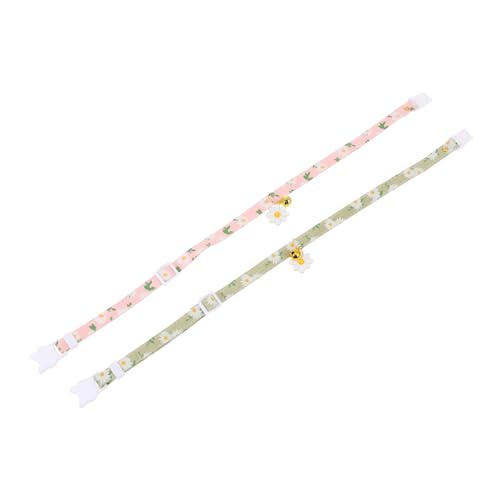 CIYODO 2 Stück Blumenhalsband für Haustiere Kragen kleines Kätzchen Farbe für tragbares Katzenhalsband kleines hundehalsband weibliches Katzenhalsband für Katze Polyester von CIYODO