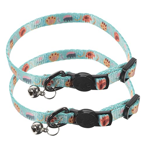 CIYODO 2 Stück Einstellbares Katzenhalsband mit Anhänger Sicherer Sicherheitsverschluss für Katzen und Kleine Haustiere Training und Outdoor Aktivitäten Katzenspielzeug und Zubehör von CIYODO