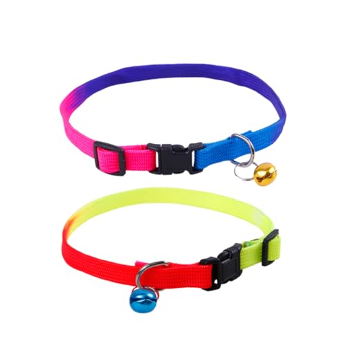 CIYODO 2 Stück Glockenkragen Haustier Hundehalsband Haustierhalsband Mit Glocke Haustier Hund Katze Halsband Zufällige Farbe von CIYODO