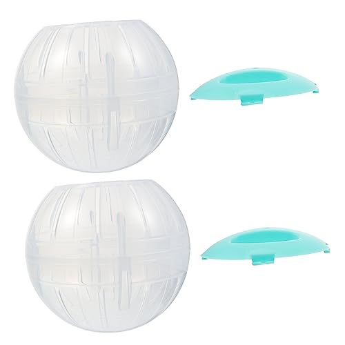 CIYODO 2 Stück Hamster Laufkugel Transparente Blaue Übungsbälle für Hamster Rennmäuse Igel und Kleine Kleintiere Geräuscharm Sicheres für Fitness und Bewegung von CIYODO