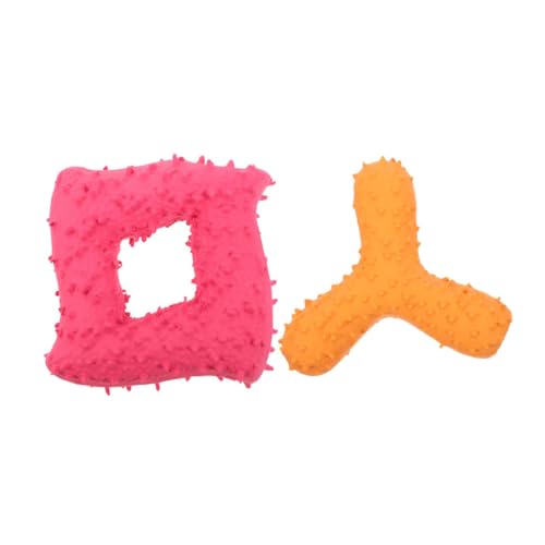 CIYODO 2 Stück Quietschspielzeug Für Hunde Interaktives Welpenspielzeug Geometrisch Geformtes Welpen-backenzahnspielzeug CIYODO 2 Stück Quietschspielzeug Für Hunde Interaktives Welpenspielzeug Geometrisch Geformtes Welpen-backenzahnspielzeug von CIYODO