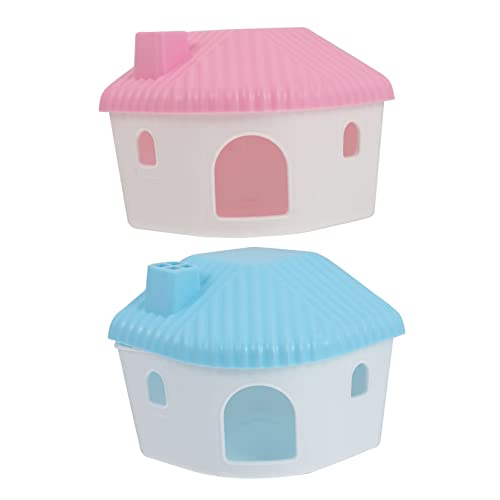 CIYODO 2 Stück Haustierkäfighaus Nagetier Hütte Ratte Hamster -versteck Hamsterhaus Plüsch Verstecke Spielhaus Für Rosa Kleines Hamsterversteck Mini Hamsterspielzeug Drinnen Plastik von CIYODO