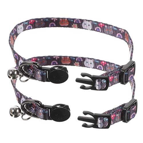CIYODO 2 Stück Katzenhalsband mit Glocke Verstellbares Ausbruchsicheres Katzenhalsband für Kätzchen Atmungsaktiver Bequemer für Haustiere Süßes Design von CIYODO