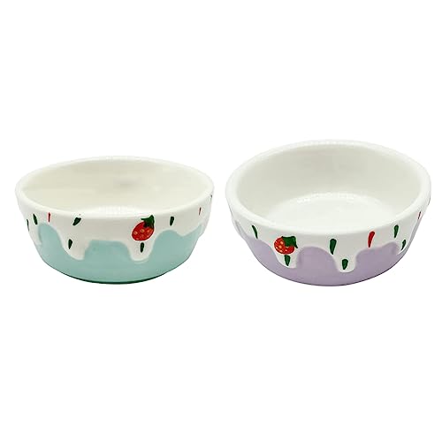 CIYODO 2stücke Keramische Futterschalen Für Hamster Kompakte Langlebige Futter Wassernäpfe Aus Robustem Material Für Kleine Tiere Blau Und Violett von CIYODO