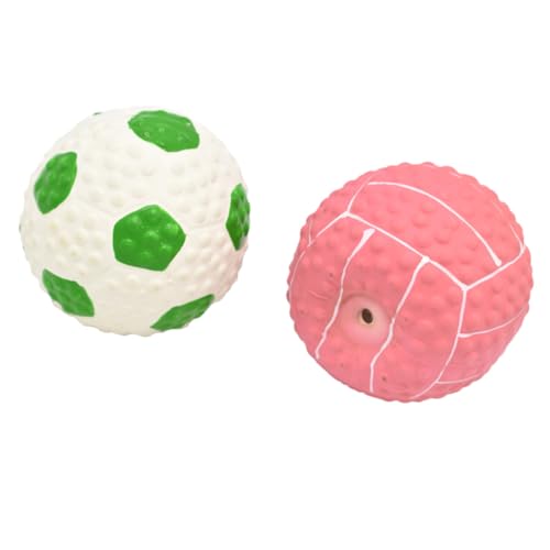 CIYODO 2 Stück Latex Hundebälle Interaktive Quietschende Spielbälle für Welpen Langlebig und Elastisch Geeignet für Training und Kauen Fördert Aktivität und Beschäftigung Buntes Outdoor von CIYODO