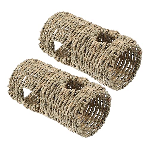 CIYODO 2 Stücke Naturstroh Tunnel Hamster Spielzeug Rohr Kleintier Hideout Fütterungsmöglichkeit Beißfest Unterschlupf Für Kleine Tiere CIYODO 2 Stücke Naturstroh Tunnel Hamster Spielzeug Rohr Kleintier Hideout Fütterungsmöglichkeit Beißfest Unterschlupf Für Kleine Tiere von CIYODO