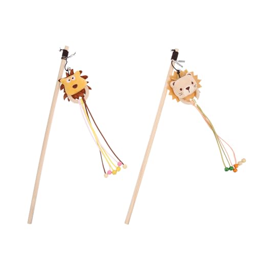 CIYODO 2 Stück Lustiges Katzenspielzeug Plüsch Drinnen Für Katze Katzenminze Anregend Zauberstab Katzenzubehör Interaktiv Cat Toy Stick Interessantes Katzenspielzeug Pp von CIYODO