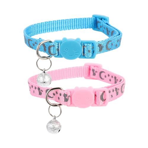 CIYODO 2 Stück Reflektierender Sternkragen Sicherheitshalsbänder für Name Katzenhalsband Kätzchenkragen mit Glocken Katze Breakaway Reflective von Katzenkragen Nylon CIYODO 2 Stück Reflektierender Sternkragen Sicherheitshalsbänder für Name Katzenhalsband Kätzchenkragen mit Glocken Katze Breakaway Reflective von Katzenkragen Nylon von CIYODO