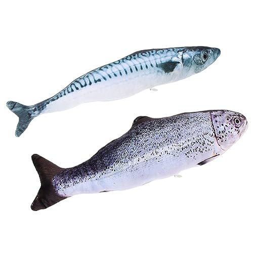 CIYODO 2 Stück Spielzeug Katzenminze Minze Fisch Spanische Makrele Lachs Kind Kätzchen Plüsch Modellierung von CIYODO