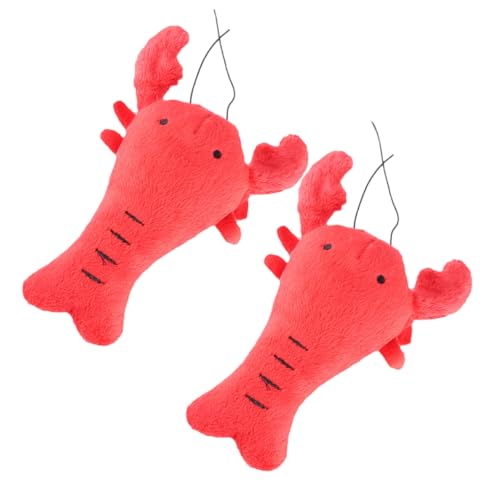 CIYODO 2 Stück Teiliges Hundespielzeug Plüsch Lobster mit Quietschfunktion Robustes Kauspielzeug für Kleine und Mittlere Hunde Interaktives Beißfestes zur Zahnpflege und Beschäftigung von CIYODO