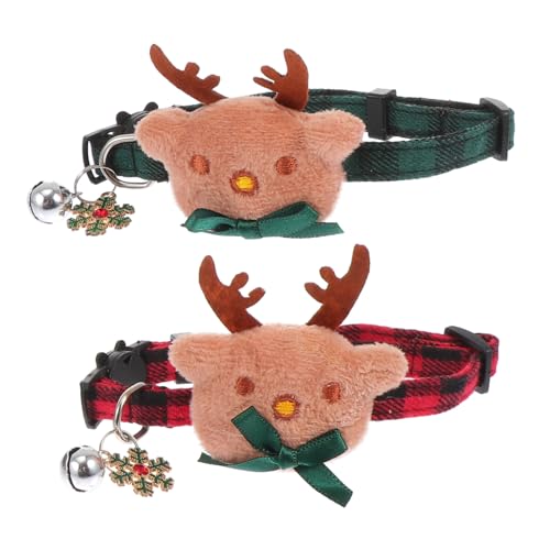 CIYODO 2 Stück Teiliges Verstellbares Weihnachts für Haustiere Niedliches und Hundehalsband mit Schleife Baumwollstoff für Welpen und Kätzchen für Feiertagsfeiern CIYODO 2 Stück Teiliges Verstellbares Weihnachts für Haustiere Niedliches und Hundehalsband mit Schleife Baumwollstoff für Welpen und Kätzchen für Feiertagsfeiern von CIYODO