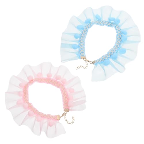 CIYODO 2 Stück Katzenhalsband Mit Spitzendesign Katzenkrawatten Haustierzubehör von CIYODO