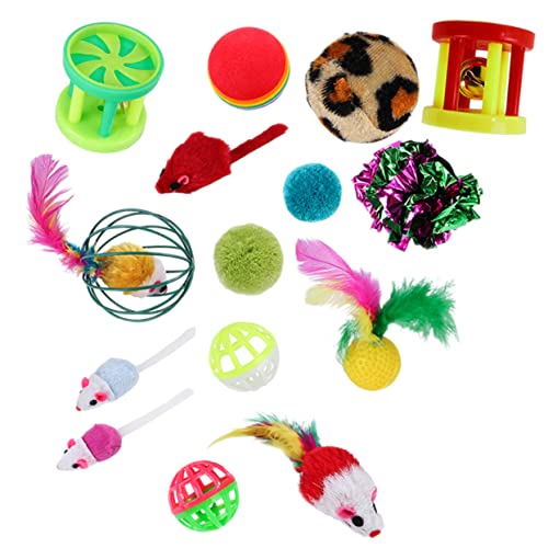 CIYODO 24pcs Cat Toy Kitten Toys Cat Exercise Toys Cat Mouse Toys Interactive Toys for Cats Tething Toy Scratching Playthings Funny Toys Kitten Chewing Toy Variety Spree Plush von CIYODO