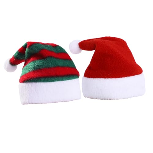 CIYODO 2St Haustier Weihnachtsmütze Haustiergeschenk Hasen-Kuscheltiere Katze Weihnachtsmütze Dog Christmas Costume Kappen Tiara Hund Weihnachtskopfbedeckung lustige Haustierkappe von CIYODO