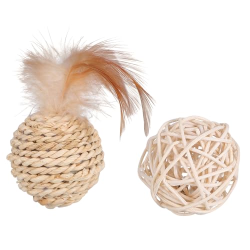 CIYODO 2St Strohglocke Doppelkugel Interaktives Katzenspielzeug Kätzchenspielzeug für Hauskätzchen interaktives knete Katzenbedarf Katzen-Rattan-Kugeln mit Glocke CIYODO 2St Strohglocke Doppelkugel Interaktives Katzenspielzeug Kätzchenspielzeug für Hauskätzchen interaktives knete Katzenbedarf Katzen-Rattan-Kugeln mit Glocke von CIYODO