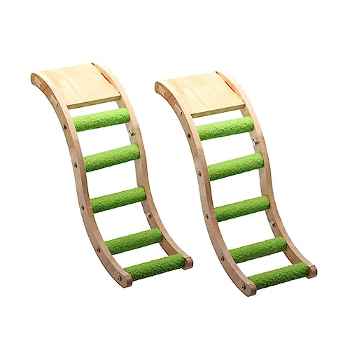 CIYODO 2Stücke Holzleiter Für Papageien Kletterspielzeug Für Wellensittiche Und Nymphensittiche Vogelkäfigzubehör Bewegung Sicher Und Langlebig von CIYODO