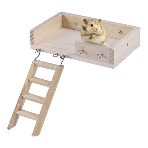 CIYODO 2stücke Holzkrabbelleiter Für Hamster Einfache Installation Spielzeugplattform Für Kleine Haustiere Robustes Hamsterspielzeug Mit Leiter Und Plattform von CIYODO
