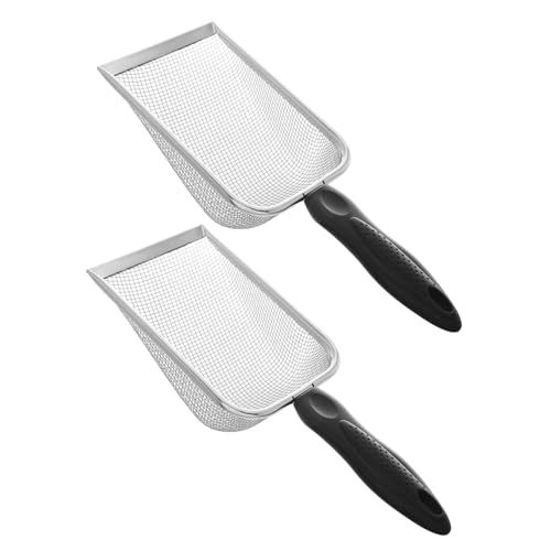 CIYODO 2pcs Katzenstreu Schaufel Sifter Pet Metal Scooper Deep Shovel Long Griff Poop Sifing Kätzchen Lifter Schwere Dut Für Müllbox von CIYODO