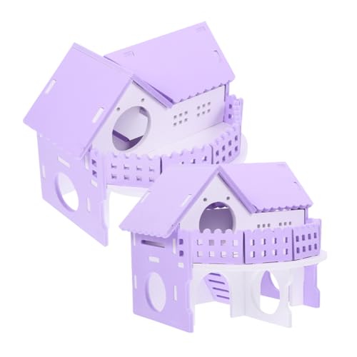 CIYODO 2st Hamster Doppel Villa Rattenversteck Empfindliches Hamsterversteck Meerschweinchenvilla Meerschweinchen-versteck-Villa Hamstervilla Hamstervillenhäuser Käfig PVC Haushalt von CIYODO