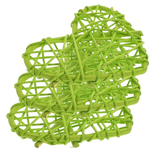 CIYODO 3 Stück Papagei-Rattan- Herzform vogelkäfig vogeltränke käfig Papageien Fußspielzeug Birdcage für Vögel Weidenkugeln für Vögel Vogelspielzeug Papageienspielzeug von CIYODO