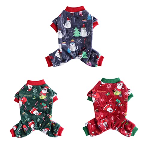 CIYODO 3 Stück Teiliges Atmungsaktive Vierbeinige Haustierkleidung Weihnachtskostüm Niedliche Dekorative Hundeoverall für Kleine bis Große Hunde Festliche Haustierbekleidung CIYODO 3 Stück Teiliges Atmungsaktive Vierbeinige Haustierkleidung Weihnachtskostüm Niedliche Dekorative Hundeoverall für Kleine bis Große Hunde Festliche Haustierbekleidung von CIYODO