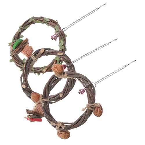CIYODO 3 Stück Teiliges Papageien Hängeschaukelspielzeug Vogel Hängematte für Wellensittiche und Nymphensittiche Langlebig und Attraktiv für Vogelhaltung Ring und Spielzeugzubehör von CIYODO