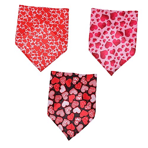 CIYODO 3 Stück Valentinstag Lätzchenhalsbänder Haustierweste Schleife Kette Hundehalstücher Hundehalsbänder Flaches Seil – Kleines Pride Hundehalstuch Welpenhalstuch von CIYODO