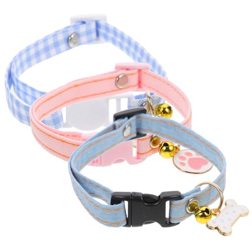 CIYODO 3 Stück Verstellbares Katzennetz mit Anhänger Süßes Katzenhalsband für Kätzchen und Kleine Haustiere für Tägliches Fotoshootings und Festlichkeiten von CIYODO