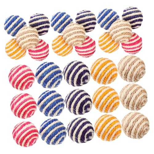CIYODO 35 Stück Teiliges Katzenspielzeug Set Sisal Kratzbälle Kleine Robuste Pet Spielbälle Geräuschaktiv Interaktives Kauspielzeug für Katzen Fördert Beschäftigung und Zufällige Farbe von CIYODO