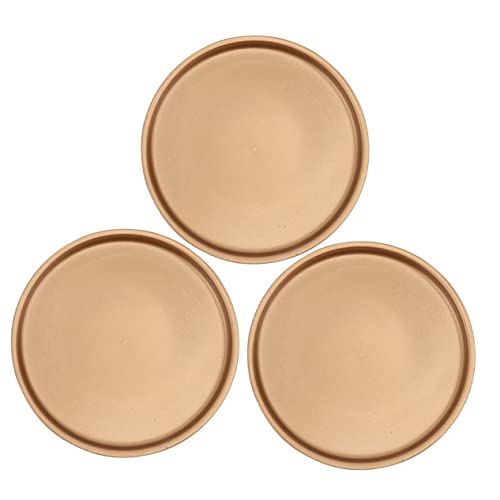 CIYODO 3Stücke Keramik Untertassen Wasserschalen für Sukkulenten und Pflanzen Goldfarbene Tropfschalen für Gartenprojekte und Heimdekoration CIYODO 3Stücke Keramik Untertassen Wasserschalen für Sukkulenten und Pflanzen Goldfarbene Tropfschalen für Gartenprojekte und Heimdekoration von CIYODO
