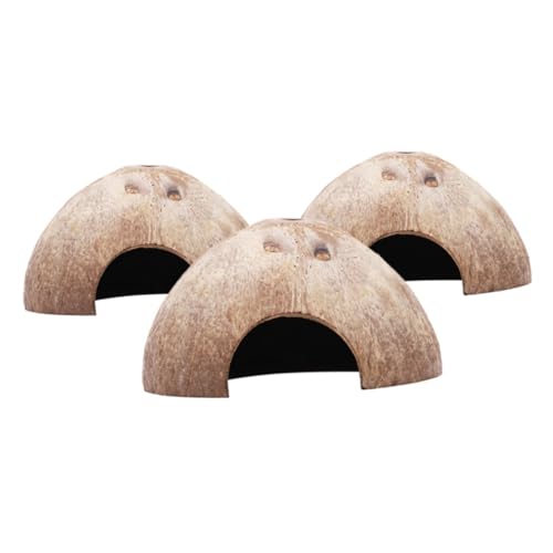 CIYODO 3Stücke Teiliges Rattenversteck aus Kokosnuss Schalen Mehrzweck für Hamster und Kleine Haustiere Sicher und Langlebig für Gemütliches von CIYODO