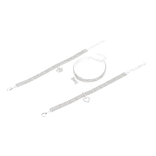 CIYODO Luxuriöses Haustier-Zubehör-Set Katzenhalsband mit silbernem Strass zarte Hundehalskette für Partys CIYODO Luxuriöses Haustier-Zubehör-Set Katzenhalsband mit silbernem Strass zarte Hundehalskette für Partys von CIYODO