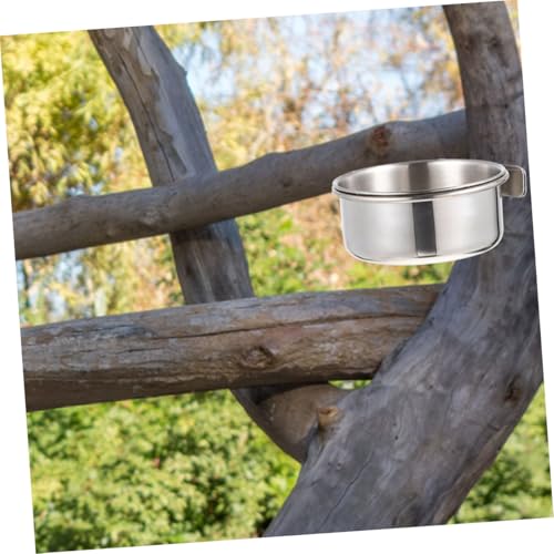 CIYODO 4 Stück Edelstahl Vogelfutternapf Klein Kratzfest und Abnehmbar Sicher für Papageien und Kleine Vögel Leicht zu Reinigen für Käfige und Vogelpflege von CIYODO