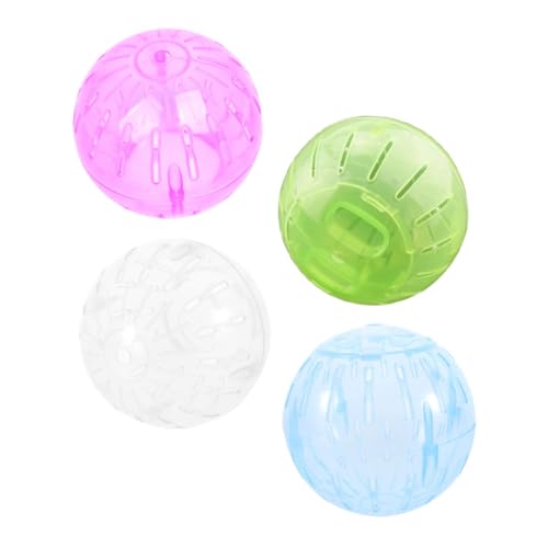 CIYODO 4 Stück Hamsterball Leise Laufkugel für Kleine Tiere Interaktives Hamsterspielzeug Leichtes Fitnessgerät für Hamster und Kleintiere Indoor Outdoor in Gelb Blau von CIYODO