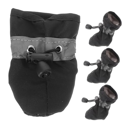 CIYODO 4 Stück Hundeschuhe Hunde Welpenschuhe Schützende Hundestiefel Sommer Hundestiefel Haustierschuhe Hundestiefel Mit Kordelzug Praktische Hundestiefel Hundestiefel Für Den Sommer von CIYODO