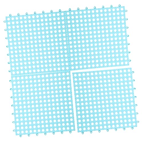 CIYODO 4 Stück Kaninchenmatten Bettwäsche Boden Kaninchenstall Löcher Entwerfen Häschenmatten Hamsterkäfige Kaninchenkäfig-Pads Hasenkäfigmatte Ruhen Klein Unterlage Wurf Plastik Sky-Blue von CIYODO