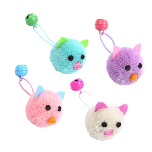 CIYODO 4 Stück Katzenspielzeug Spielzeugbälle Für Katzen Drinnen Katzenmäusespielzeuge Ballspielzeug Für Katzen Katze Necken Quietschspielzeug Für Katzen Plüsch CIYODO 4 Stück Katzenspielzeug Spielzeugbälle Für Katzen Drinnen Katzenmäusespielzeuge Ballspielzeug Für Katzen Katze Necken Quietschspielzeug Für Katzen Plüsch von CIYODO