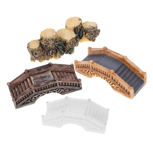 CIYODO 4 Stück Miniatur Kunststoff Bogenbrücke Mikrolandschaft Dekoration für Bonsai Garten Terrarium Micro Setting Robust und Lebensecht von CIYODO