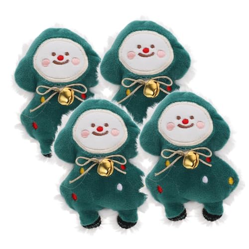 CIYODO 4 Stück Teiliges Katzenspielzeug Weihnachtsbaum Form mit Katzenminze Langlebiges Plüsch Kauspielzeug für Kätzchen Interaktives Indoor zur Zahnpflege und Beschäftigung von CIYODO