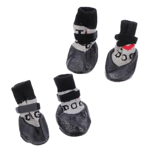 CIYODO 4 Stück Teiliges Rutschfester Hundeschuhe aus Pfotenschutz mit Rutschfester Sohle für Drinnen und Draußen für Kleine Hunderassen Perfektes CIYODO 4 Stück Teiliges Rutschfester Hundeschuhe aus Pfotenschutz mit Rutschfester Sohle für Drinnen und Draußen für Kleine Hunderassen Perfektes von CIYODO