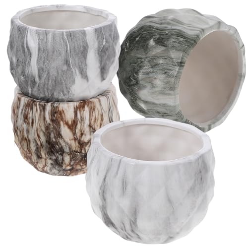 CIYODO 4stücke Sukkulenten Töpfe Aus Keramik Kleine Blumentöpfe Für Drinnen Und Draußen Kaktus Pflanzgefäße Mit Schlichtem Design Für Innenraumdekoration CIYODO 4stücke Sukkulenten Töpfe Aus Keramik Kleine Blumentöpfe Für Drinnen Und Draußen Kaktus Pflanzgefäße Mit Schlichtem Design Für Innenraumdekoration von CIYODO