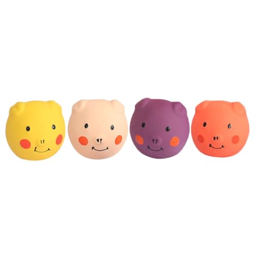 CIYODO 4 Stück Latex-schweinebälle Hundespielzeug Quietschspielzeug Für Hunde Beißspielzeug Für Haustiere Kleines Hundespielzeug Bezauberndes Welpenspielzeug von CIYODO
