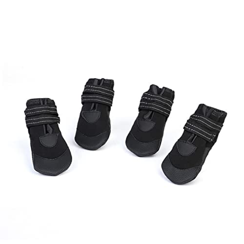 CIYODO 4 Stücke Haustier Wanderschuhe Warme Haustier Stiefel rutschfeste Hundeschuhe Hunde Haustiere Stiefel wasserdichte Hundestiefel Schwarz von CIYODO