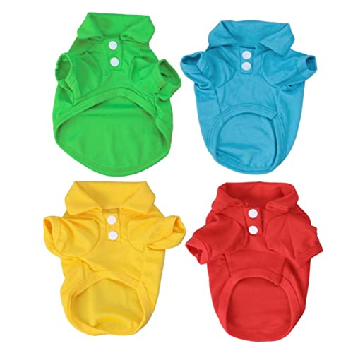 CIYODO 4 Stücke Haustier-t-Shirts Hundehemd Uv Welpen-Outfits Hundepullover Für Kleine Rassen Haustiere Hunde Kleidung Hemden Hundekostüme Hundekleidung Hund Tuch Groß T-Shirts Für Hunde von CIYODO