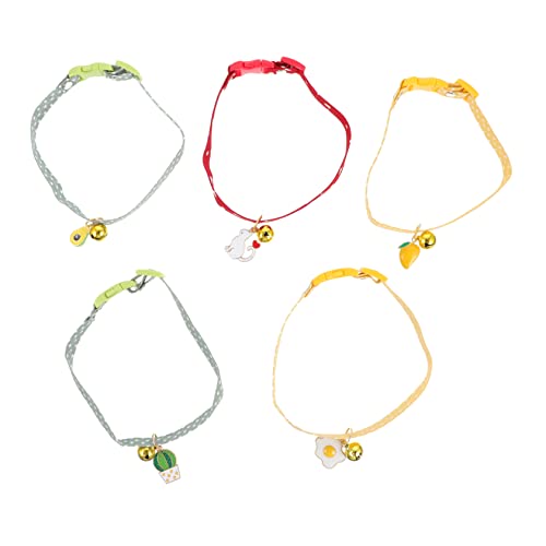 CIYODO 5 Stück Bonbonfarbener Kragen Einstellbar Bequeme Hundehalsbänder Glocke Halsband Für Haustier Heimtierbedarf Haustierhalsband Mit Schnalle Halsband Für Katze Baumwolle Polyester CIYODO 5 Stück Bonbonfarbener Kragen Einstellbar Bequeme Hundehalsbänder Glocke Halsband Für Haustier Heimtierbedarf Haustierhalsband Mit Schnalle Halsband Für Katze Baumwolle Polyester von CIYODO